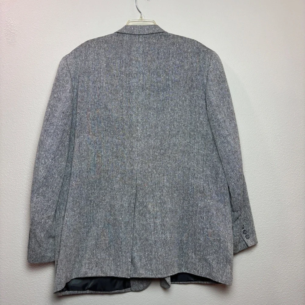 Bert Pulitzer Blazer Mens 50L Grey 80s Silk Herringbone Collectors Edition Sport